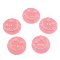 Fashion Resin Cabochons, Smiling Face, pink 