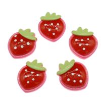 Obst Kunstharz Cabochon, Harz, Erdbeere, Modeschmuck & DIY, 25x21x6mm, 500PCs/Tasche, verkauft von Tasche
