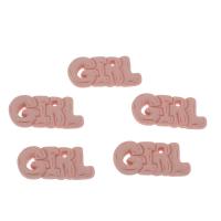 Fashion Resin Cabochons, Alphabet Letter, pink 
