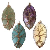 Gemstone Brass Pendants, with Gemstone, rose gold color plated, fashion jewelry Approx 4.5mm 