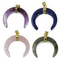 Gemstone Brass Pendants, with Gemstone, gold color plated, fashion jewelry Approx 