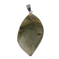 Labradorite Pendants, Brass, with Labradorite, silver color plated, fashion jewelry Approx 