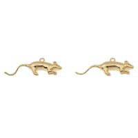 Animal Brass Pendants, Mouse, gold color plated, cute & fashion jewelry & animal design, 26*9*4mm Approx 1.3mm 