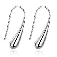Brass Drop Earring, plated, fashion jewelry & for woman, silver color 