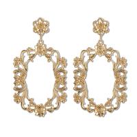 Zinc Alloy Drop Earring, stainless steel post pin, gold color plated, fashion jewelry & for woman, 90*50mm 