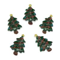 Harz Cabochon, Weihnachtsbaum, Weihnachtsschmuck, 26x18x5mm, 200PCs/Tasche, verkauft von Tasche