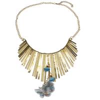 Zinc Alloy Fringe Necklace, with Cloth, with 6.5cm extender chain, gold color plated, twist oval chain & for woman Approx 17.33 Inch 