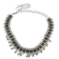 Ожерелье цинкового сплава , цинковый сплав, с 8cm наполнитель цепи, плакированный цветом под старое серебро, твист овал & Женский длина:Приблизительно 3.55 дюймовый, продается Strand