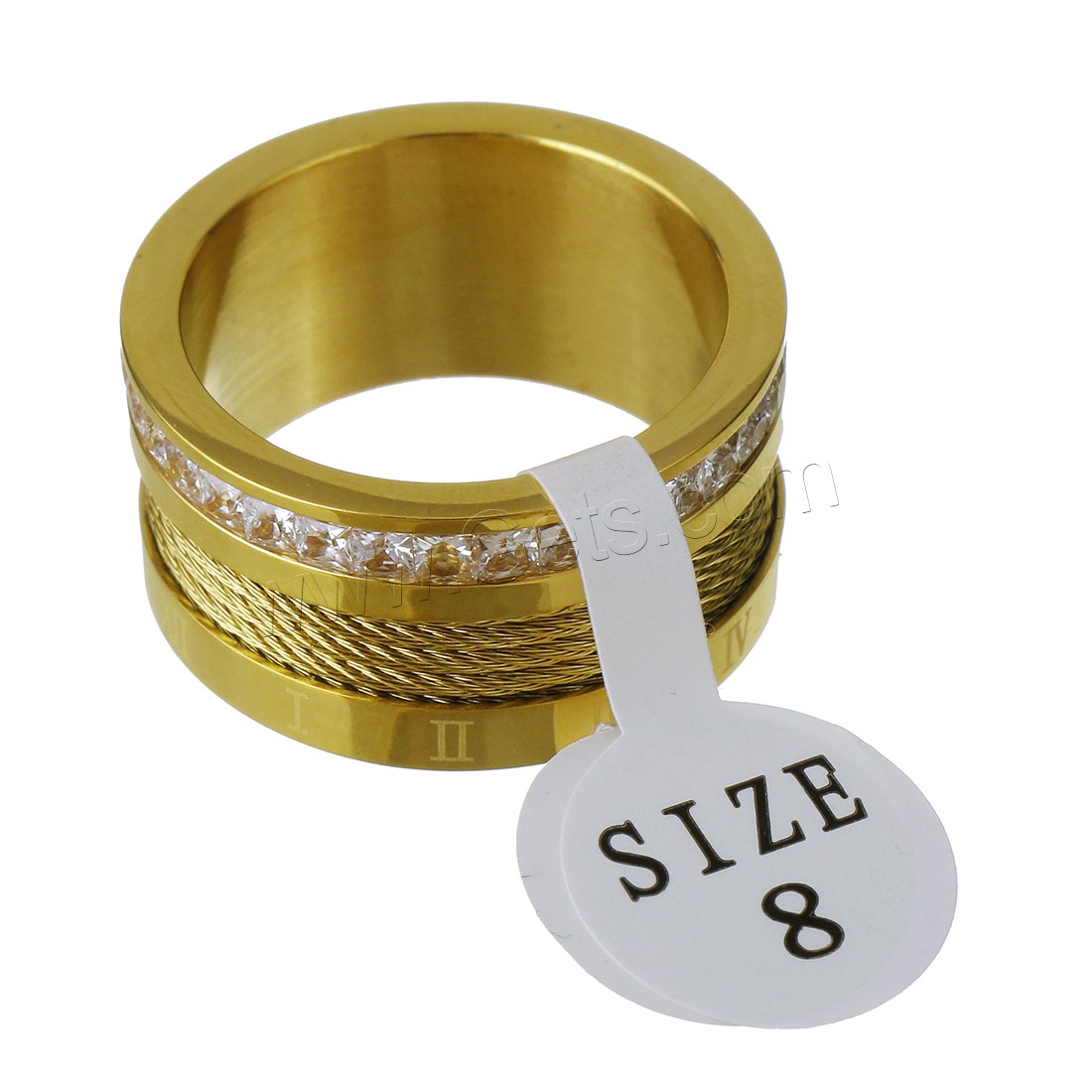 Нержавеющая сталь Rhinestone палец кольцо, нержавеющая сталь, Другое покрытие, разный размер для выбора & Женский & со стразами, Много цветов для выбора, 11.5mm, продается PC