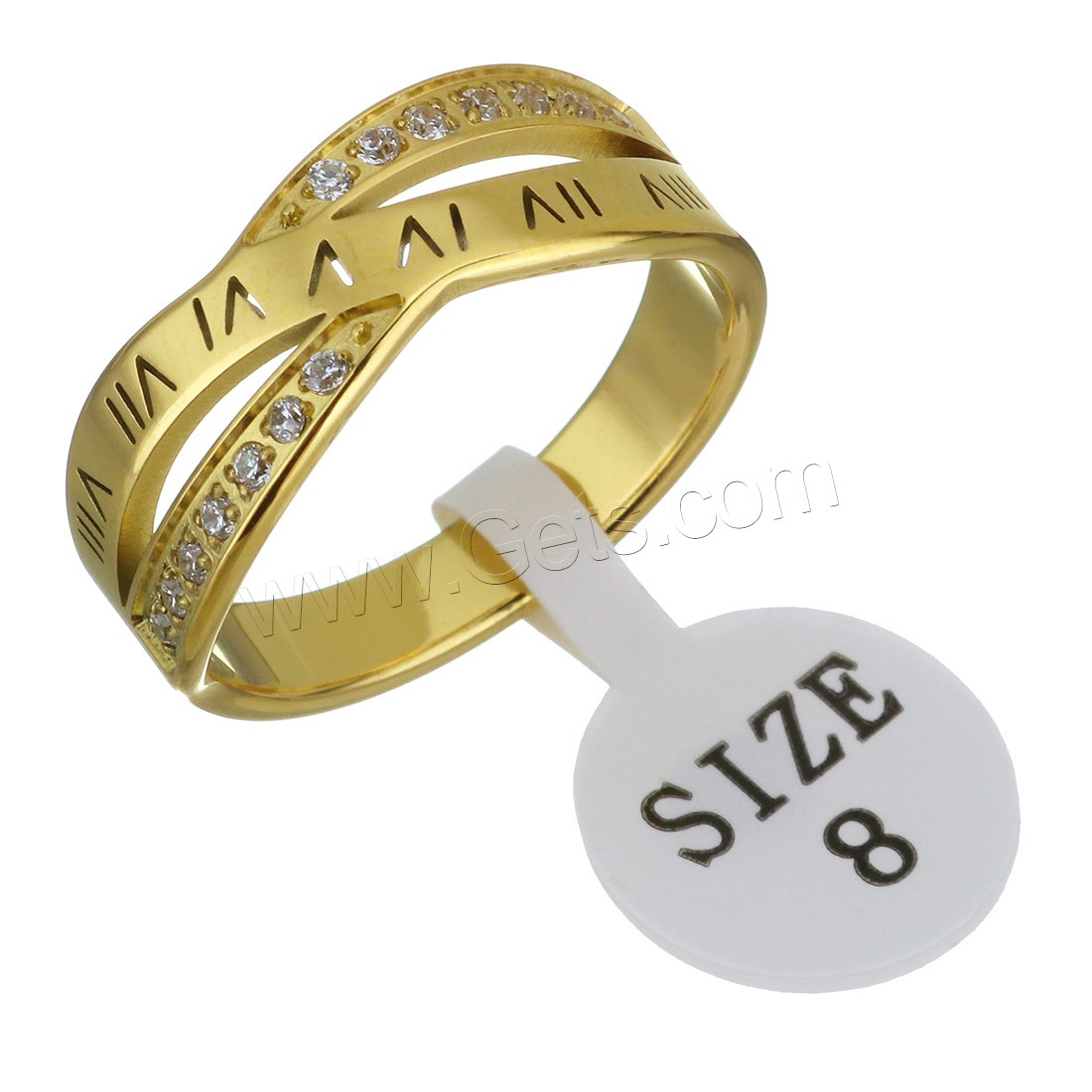Нержавеющая сталь Rhinestone палец кольцо, нержавеющая сталь, Другое покрытие, разный размер для выбора & Женский & со стразами, Много цветов для выбора, 7.5mm, продается PC