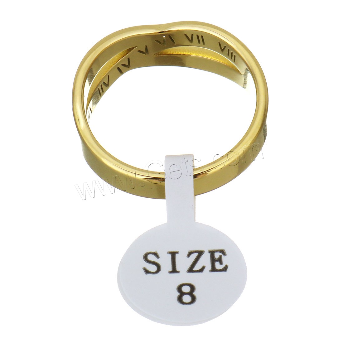 Strass Edelstahl Fingerring, plattiert, verschiedene Größen vorhanden & für Frau & mit Strass, keine, 7.5mm, verkauft von PC