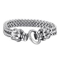 Stainless Steel Bracelet, plated, fashion jewelry & for man, silver color 