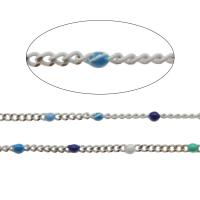 Stainless Steel Chain Jewelry, plated, enamel 2.5*2*2mm,2.2*1.9*0.5mm 
