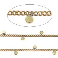 Brass Chain, Flat Round, plated, DIY, 3.5*2*1mm,2*1.5*0.5mm 