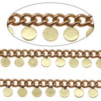 Brass Chain, Flat Round, plated, DIY, 6*3*0.8mm,3.8*3*1mm 