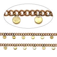 Brass Chain, Flat Round, plated, DIY, 4*2*1mm,2.5*2*0.5mm 