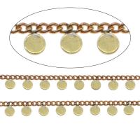 Brass Chain, Flat Round, plated, DIY, 5*3*1mm,2.5*2*0.5mm 