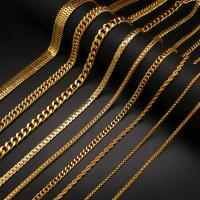 Латунь цепи ожерелье, плакирован золотом, ювелирные изделия моды & Мужская & разные стили для выбора, продается Strand