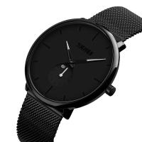Men Wrist Watch, Stainless Steel, with zinc alloy dial & Glass, Chinese movement, plumbum black color plated, 30M waterproof & for man Approx 9 Inch 