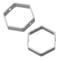 Composants de bijoux en laiton, hexagone, Placage de couleur argentée, durable & DIY Environ 1mm, Vendu par PC