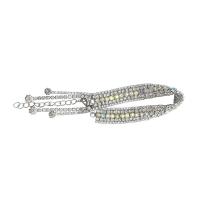 Zinc Alloy Rhinestone Bracelets, with Zinc Alloy, with 70mm extender chain, Tassel, plated, fashion jewelry & for woman 175*14mm Inch 