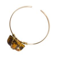 Zinc Alloy Cuff Bangle, with Gemstone, plated, fashion jewelry & for woman 