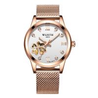 Women Wrist Watch, Stainless Steel, with zinc alloy dial & Glass, Chinese movement, rose gold color plated, 30M waterproof & for woman & luminated & with rhinestone 34*12mm Approx 8.6 Inch 