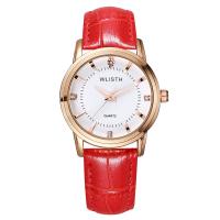 Unisex Wrist Watch, PU Leather, with zinc alloy dial & Glass & Stainless Steel, Chinese movement, plated, 30M waterproof 