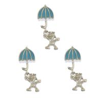 Enamel Zinc Alloy European Beads, silver color plated Approx 4.8mm 