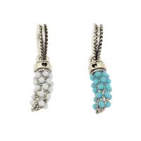Zinc Alloy European Pendants, silver color plated, with rhinestone Approx 5.7mm 