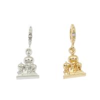 Zinc Alloy European Pendants, Castle, plated, with rhinestone Approx 5mm 