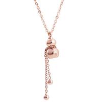 Stainless Steel Jewelry Necklace, Calabash, rose gold color plated, fashion jewelry & for woman, 11mm Approx 18.11 Inch 