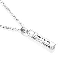 Couple Stainless Steel Necklace, silver color plated & for couple Inch 
