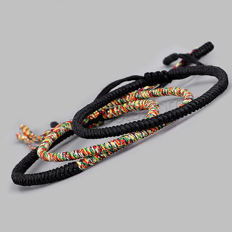 Нейлоновый шнуровой браслет, Нейлоновый шнурок, Регулируемый & Народный стиль & Женский, Много цветов для выбора, длина:Приблизительно 10.63 дюймовый, продается Strand