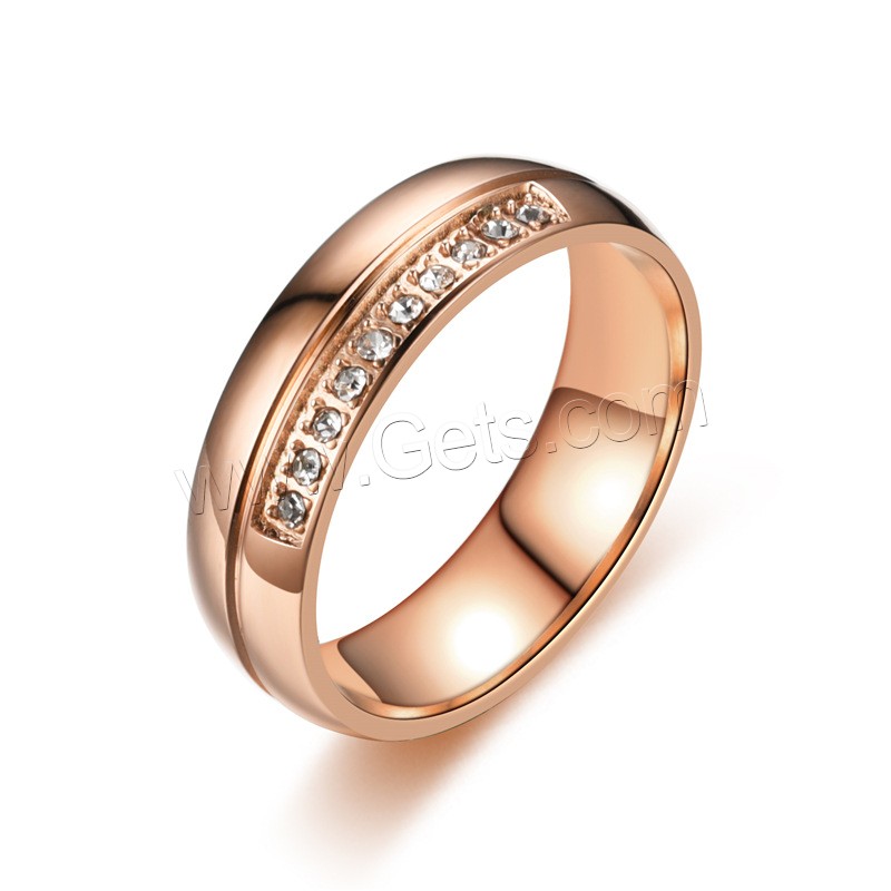 Нержавеющая сталь Rhinestone палец кольцо, нержавеющая сталь, Другое покрытие, Мужская & разный размер для выбора & со стразами, Много цветов для выбора, 6mm, продается PC