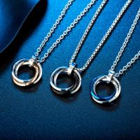 Titanium Steel Sweater Necklace, Donut, plated, Unisex & oval chain 24*27mm Approx 23.6 Inch 