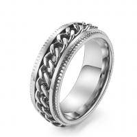 Titanium Steel Finger Ring, plated, rotatable & Unisex 8mm 
