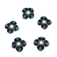 Zinc Alloy Bead Caps, Flower, gold color plated, enamel Approx 2mm 