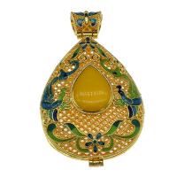 Brass Floating Locket Pendant, with Crystal, gold color plated, enamel & hollow Approx 
