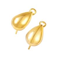 Brass Earring Stud Component, gold color plated, durable & DIY & with loop 