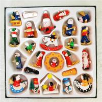 Wood Christmas Decoration Ornaments, hand drawing, durable & mixed, 240*240*25mm 