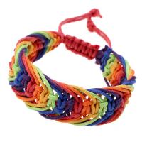 Waxed Nylon Cord Woven Ball Bracelets, Unisex & adjustable, multi-colored Approx 7.5 Inch 