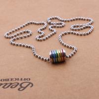 Stainless Steel Sweater Chain Necklace, Unisex & ball chain & enamel, multi-colored, 2.4mm Approx 23.6 Inch 