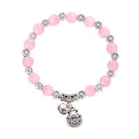 Fashion Zinc Alloy Bracelets, with Cats Eye, antique silver color plated, for woman Approx 8.6 