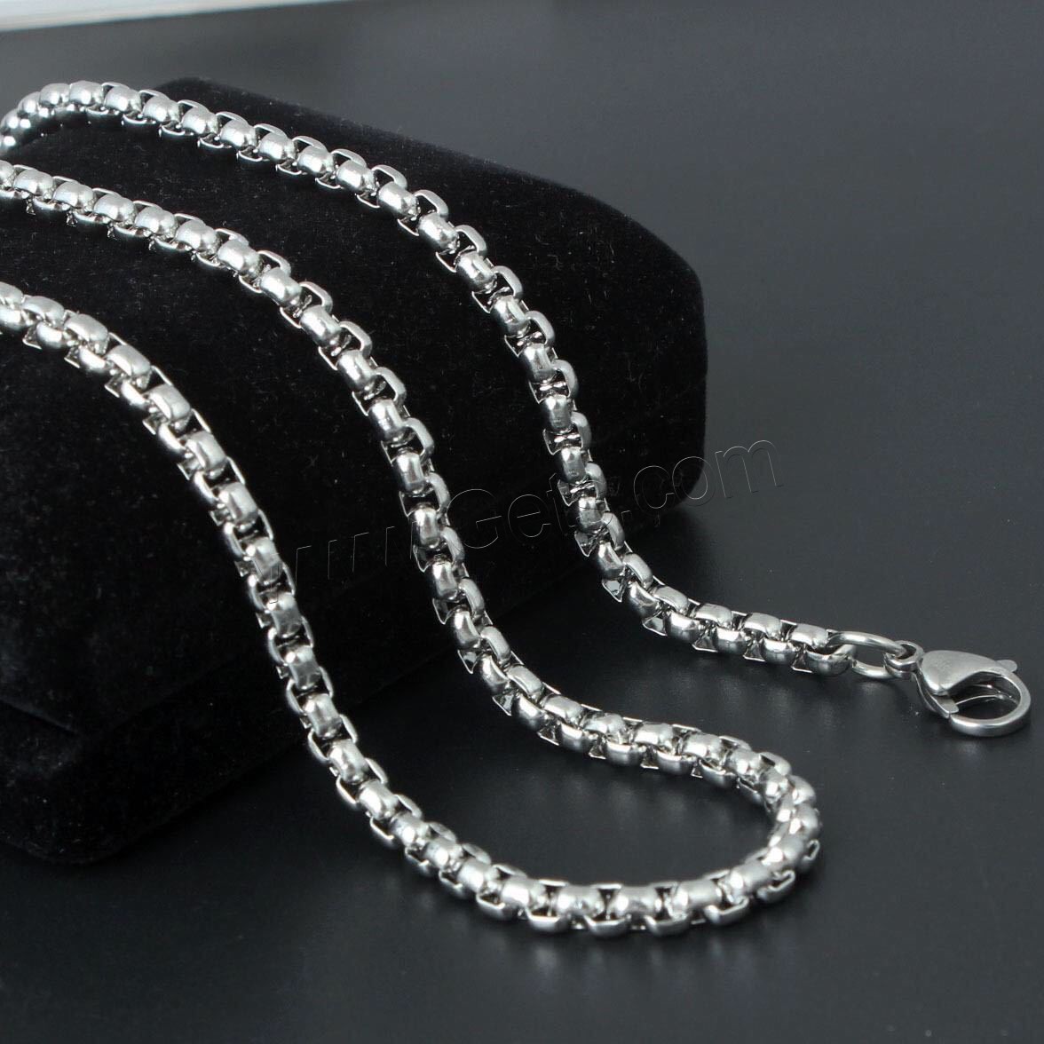 Stainless Steel Chain Necklace, plated, Unisex & different size for choice & box chain, more colors for choice, 25mm, Sold By Strand