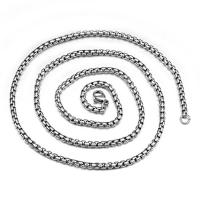 Stainless Steel Chain Necklace, plated, Unisex & box chain 25mm 