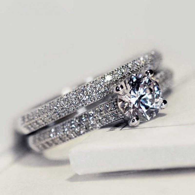 Anilo de dedo de latón, metal, chapado, diverso tamaño para la opción & para mujer & con diamantes de imitación, más colores para la opción, Vendido por Par