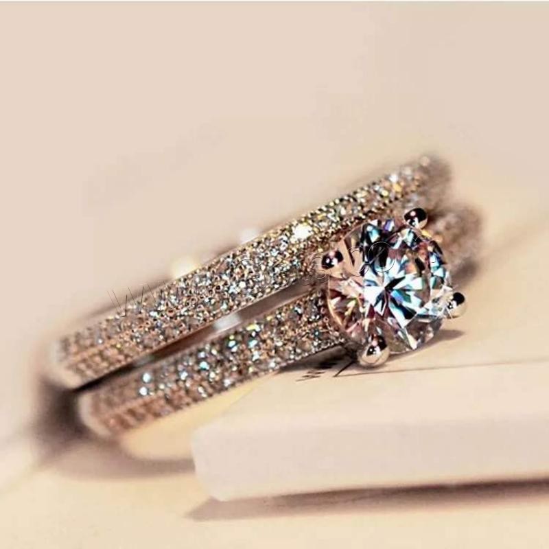 Rhinestone Brass Finger Ring, plated, different size for choice & for woman & with rhinestone, more colors for choice, Sold By Pair