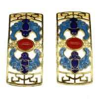 Brass Jewelry Finding, gold color plated, enamel & hollow 