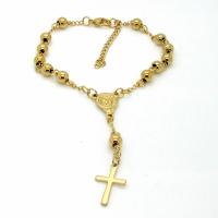 Stainless Steel Charm Bracelet, with 50mm extender chain, gold color plated, for woman Approx 7.28 Inch 